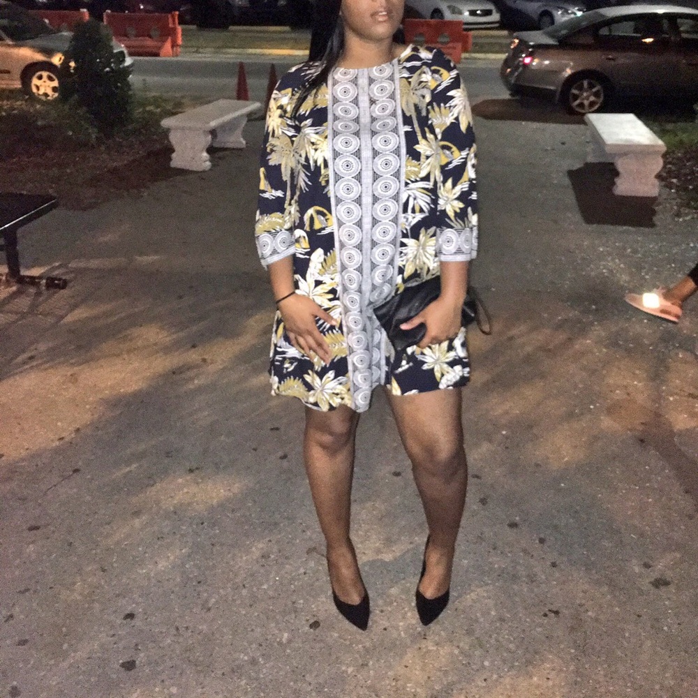 Black Palm Tree Shift Dress